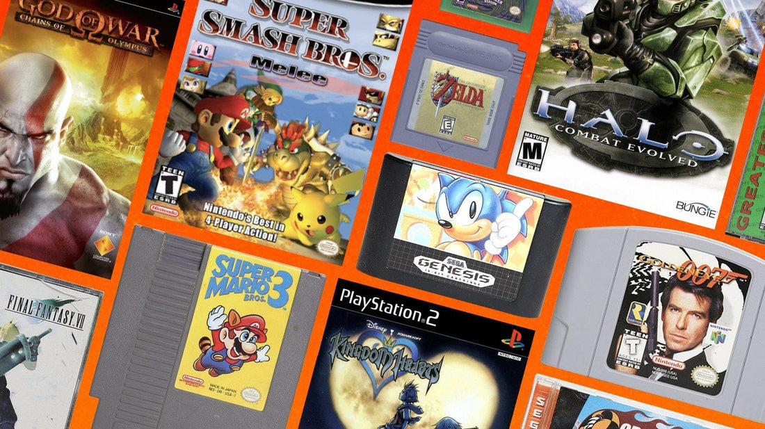 Colección de videojuegos retro y usados para diferentes consolas