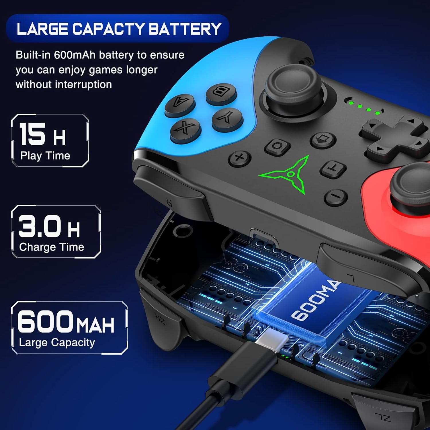 Control Inalámbrico Compatible para Nintendo Switch 1 y 2 - Botones Programables